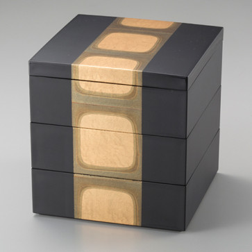 Kodaihaku Three-Layered Box <black> (5 inch) 【Free Shipping】