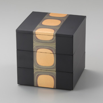 Kodaihaku  Three-Layered Box <black> (3.8 inch)【Free Shipping】