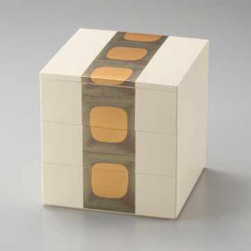 Kodaihaku Three-Layered Box <white> (3.8 inch)【Free Shipping】