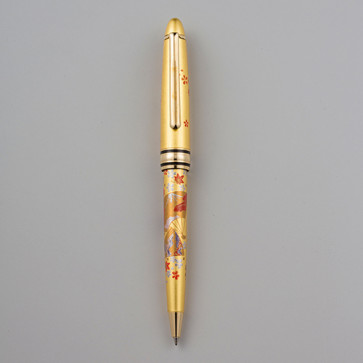 Maki-e Ballpoint Pen [Folding Fan (gold)]【Free Shipping】
