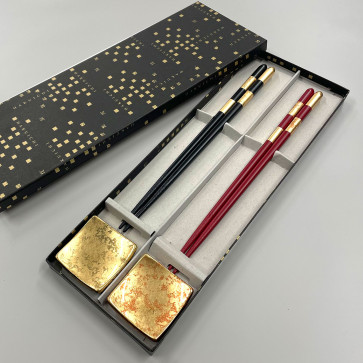Chopsticks and Chopsticks Holder Set: Hanaoboro <2 Pairs>【Free Shipping】