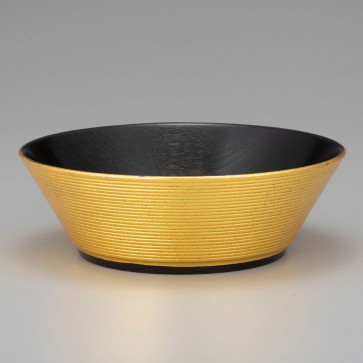 Ribbed Lacquer Bowl (L) (Approx. 16 cm)【Free Shipping】