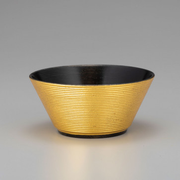 Ribbed Lacquer Bowl (M) (Approx. 12.1 cm)【Free Shipping】