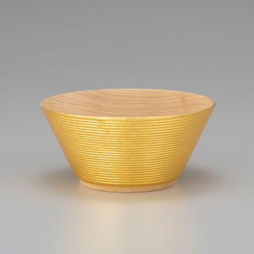 Ribbed Wooden Bowl (M) (Approx. 12.1 cm)【Free Shipping】
