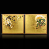 Two-panel paired folding screens: Wind God and Thunder God 【Free Shipping】