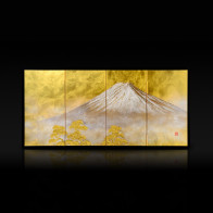Miniature four-panel folding screen: Fuji (large) 【Free Shipping】