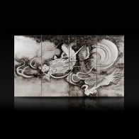 Miniature four-panel folding screen: Dragon and Clouds 【Free Shipping】