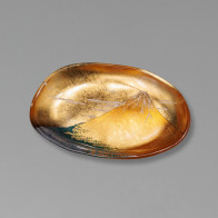 Gold Leaf Art Glass Tray – Red Fuji (gold)【Free Shipping】