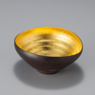 Gold Leaf Oval Small Dish "Suigetsu" -Daen Kozuke-【Free Shipping】