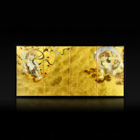 Miniature four-panel folding screen: Wind God and Thunder God 【Free Shipping】