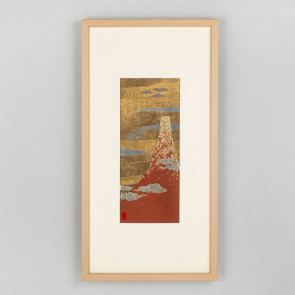 Good Fortune Gold leaf Framed art - South Wind, Clear Sky (Red Fuji)【Free Shipping】