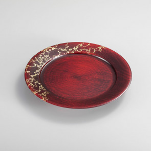 Gold Thread Lacquer Plate (M) (Red) 【Free Shipping】