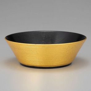 Ribbed Lacquer Bowl (L) (Approx. 16 cm)【Free Shipping】