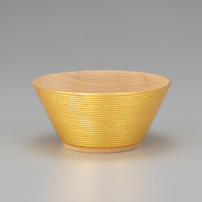 Ribbed Wooden Bowl (M) (Approx. 12.1 cm)【Free Shipping】