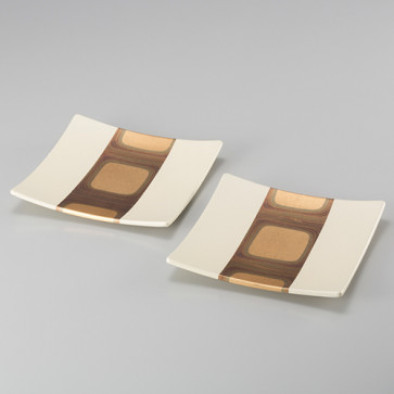 Kodaihaku Square Plates (White S) 2plates【Free Shipping】