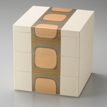 Kodaihaku Three-Layered Box <white> (5 inch) 【Free Shipping】