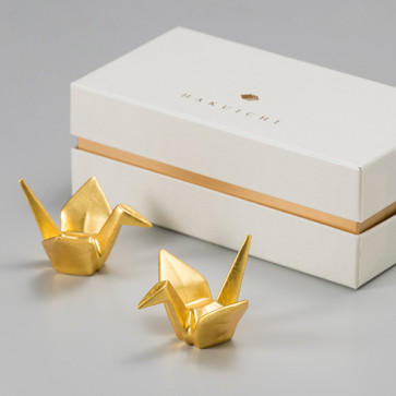 Kissho: Gold crane chopsticks holders (set of two)【Free Shipping】