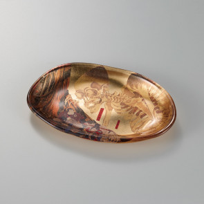 Gold Leaf Art Glass Tray – Skull 【Free Shipping】