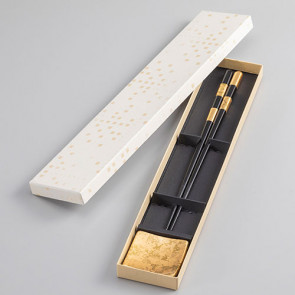 Chopsticks and Chopsticks Holder Set: Hanaoboro [black]【Free Shipping】