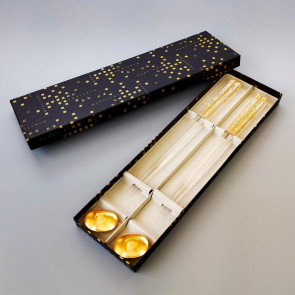Chopsticks and Clear Chopsticks Holder Set: Kinshi (Gold Thread)【Free Shipping】